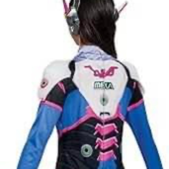 BRAND NEW women disguise overwatch d va halloween jumpsuit cosplay costume M - Picture 3 of 8